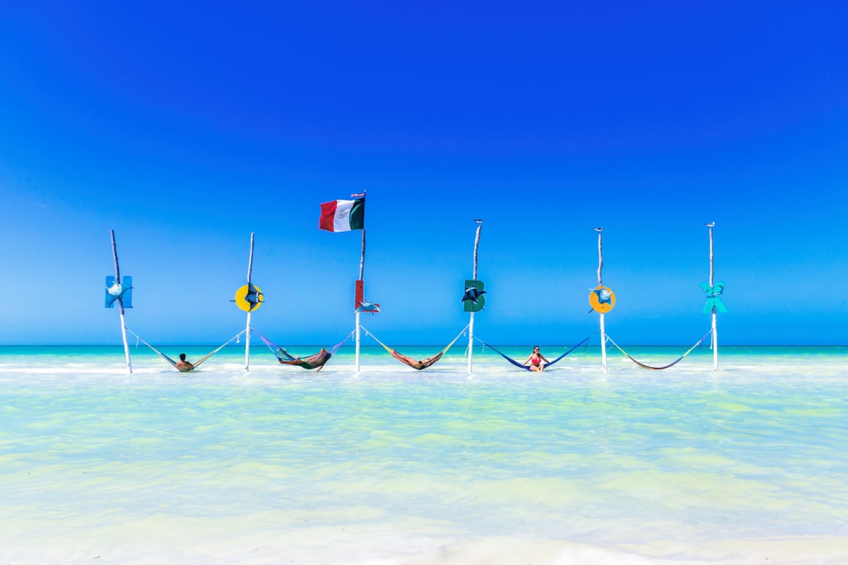 People on hammocks in Holbox